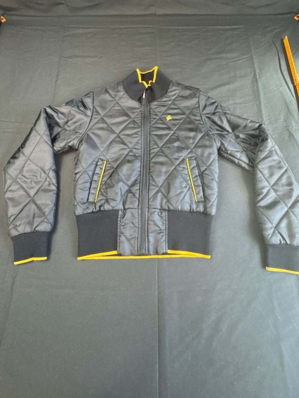South Pole Black and Yellow Quilted Bomber Jacket